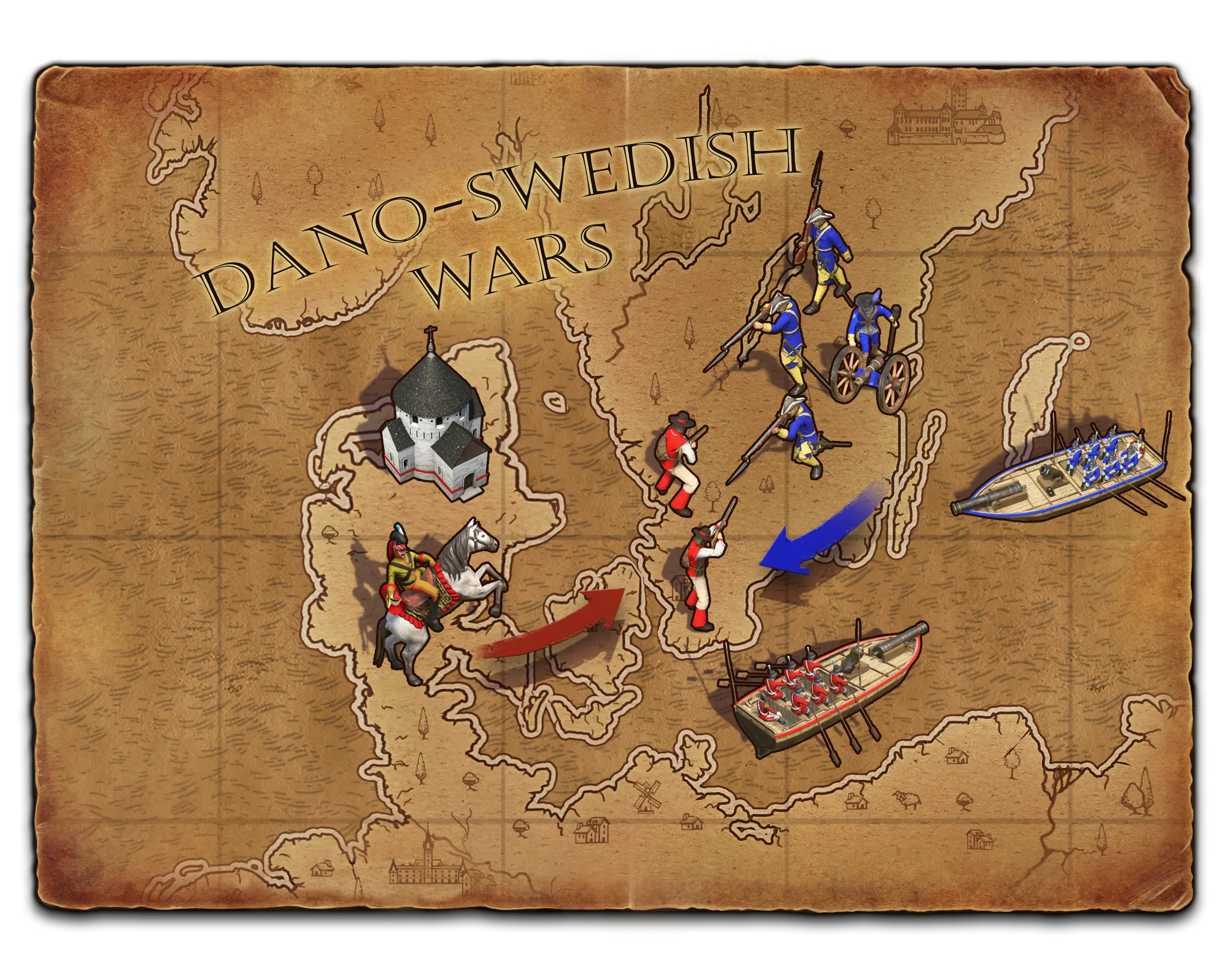 Der Dänisch-Schwedische Krieg map background