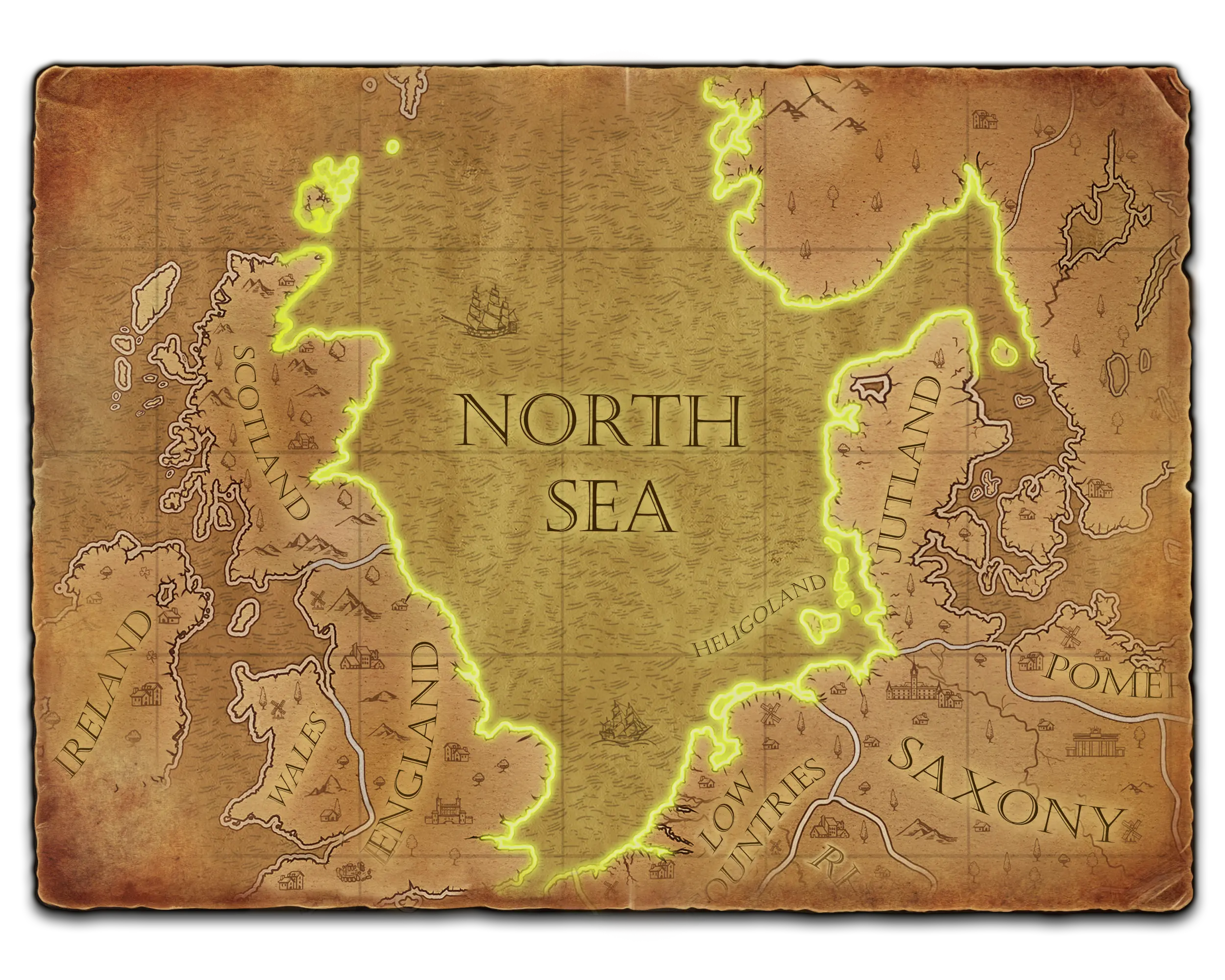 Nordsee map background