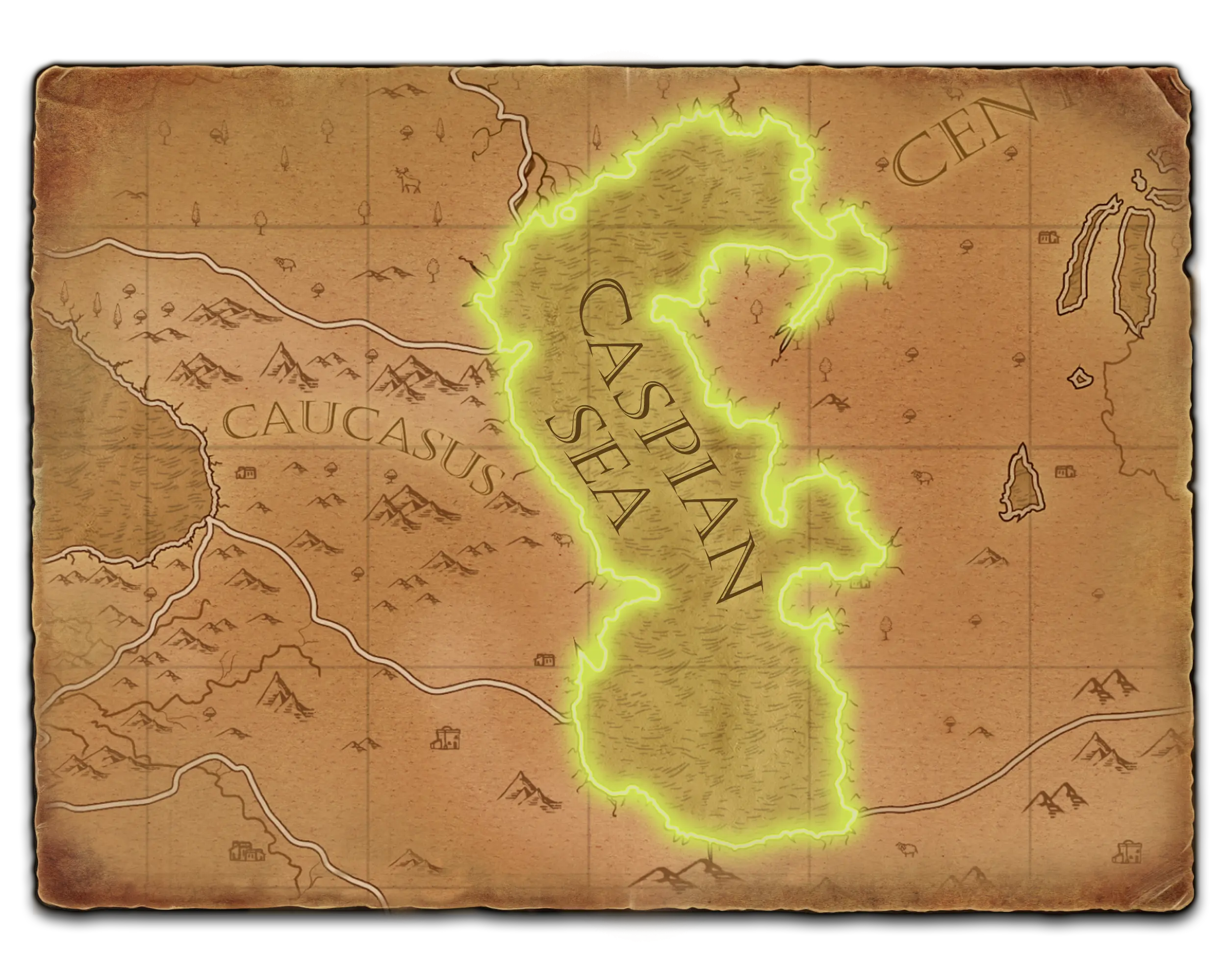 Kaspisches Meer map background