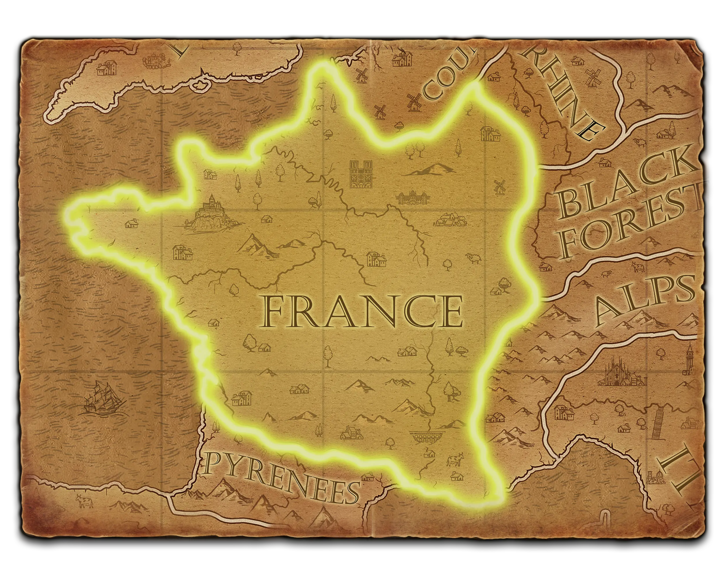 Frankreich – Handel map background