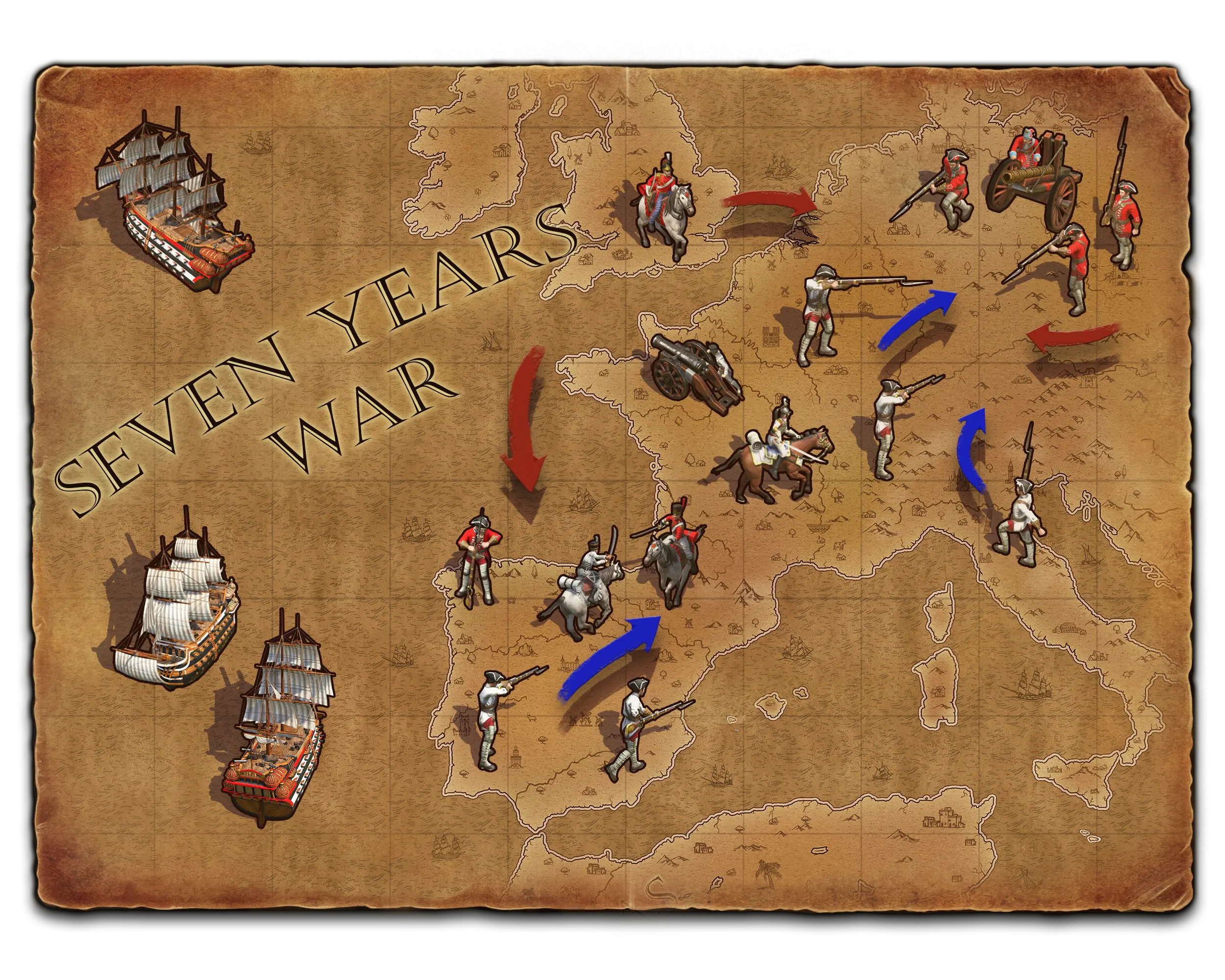Der Siebenjährige Krieg map background